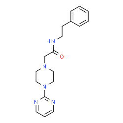 ChemSpider 2D Image | N-(2-Phenylethyl)-2-[4-(2-pyrimidinyl)-1-piperazinyl]acetamide | C18H23N5O