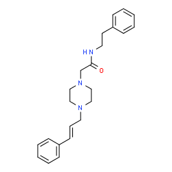 ChemSpider 2D Image | N-(2-Phenylethyl)-2-{4-[(2E)-3-phenyl-2-propen-1-yl]-1-piperazinyl}acetamide | C23H29N3O
