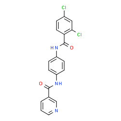 ChemSpider 2D Image | N-{4-[(2,4-Dichlorobenzoyl)amino]phenyl}nicotinamide | C19H13Cl2N3O2