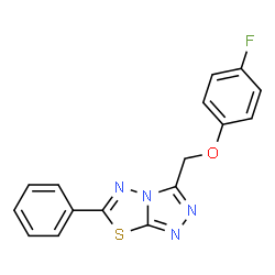 ChemSpider 2D Image | 3-[(4-Fluorophenoxy)methyl]-6-phenyl[1,2,4]triazolo[3,4-b][1,3,4]thiadiazole | C16H11FN4OS