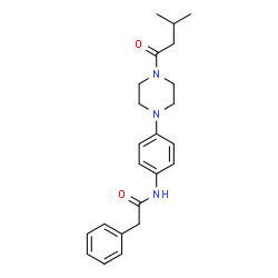 ChemSpider 2D Image | N-{4-[4-(3-Methylbutanoyl)-1-piperazinyl]phenyl}-2-phenylacetamide | C23H29N3O2