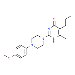 ChemSpider 2D Image | 2-[4-(4-Methoxyphenyl)-1-piperazinyl]-6-methyl-5-propyl-4(1H)-pyrimidinone | C19H26N4O2