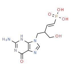 ChemSpider 2D Image | [(1E)-4-(2-amino-6-hydroxy-9H-purin-9-yl)-3-(hydroxymethyl)but-1-en-1-yl]phosphonic acid | C10H14N5O5P