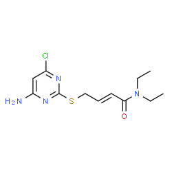 ChemSpider 2D Image | (2E)-4-[(4-Amino-6-chloro-2-pyrimidinyl)sulfanyl]-N,N-diethyl-2-butenamide | C12H17ClN4OS