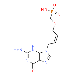 ChemSpider 2D Image | ({[(2Z)-4-(2-amino-6-hydroxy-9H-purin-9-yl)but-2-en-1-yl]oxy}methyl)phosphonic acid | C10H14N5O5P
