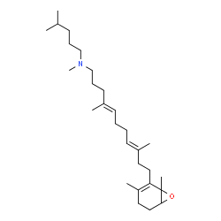 ChemSpider 2D Image | (4E,8E)-11-(1,3-Dimethyl-7-oxabicyclo[4.1.0]hept-2-en-2-yl)-N,4,9-trimethyl-N-(4-methylpentyl)-4,8-undecadien-1-amine | C28H49NO