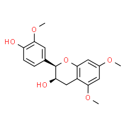 ChemSpider 2D Image | (2R,3R)-2-(4-Hydroxy-3-methoxyphenyl)-5,7-dimethoxy-3-chromanol | C18H20O6