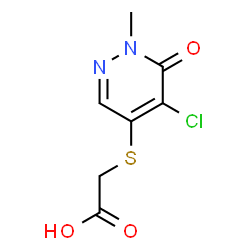 ChemSpider 2D Image | [(5-CHLORO-1-METHYL-6-OXOPYRIDAZIN-4-YL)SULFANYL]ACETIC ACID | C7H7ClN2O3S