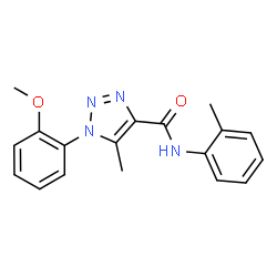 ChemSpider 2D Image | 1-(2-Methoxyphenyl)-5-methyl-N-(2-methylphenyl)-1H-1,2,3-triazole-4-carboxamide | C18H18N4O2