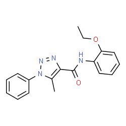 ChemSpider 2D Image | N-(2-Ethoxyphenyl)-5-methyl-1-phenyl-1H-1,2,3-triazole-4-carboxamide | C18H18N4O2