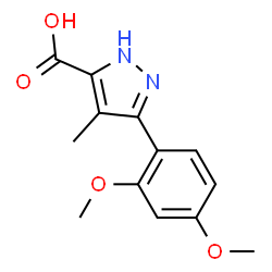 ChemSpider 2D Image | 3-(2,4-Dimethoxyphenyl)-4-methyl-1H-pyrazole-5-carboxylic acid | C13H14N2O4