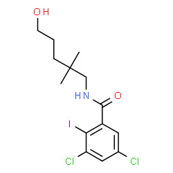 ChemSpider 2D Image | 3,5-Dichloro-N-(5-hydroxy-2,2-dimethylpentyl)-2-iodobenzamide | C14H18Cl2INO2