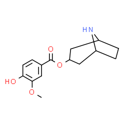 ChemSpider 2D Image | 8-Azabicyclo[3.2.1]oct-3-yl 4-hydroxy-3-methoxybenzoate | C15H19NO4