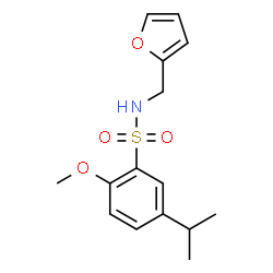 ChemSpider 2D Image | N-(2-Furylmethyl)-5-isopropyl-2-methoxybenzenesulfonamide | C15H19NO4S