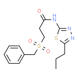 ChemSpider 2D Image | 3-(Benzylsulfonyl)-N-(5-propyl-1,3,4-thiadiazol-2-yl)propanamide | C15H19N3O3S2