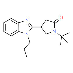 ChemSpider 2D Image | 1-tert-Butyl-4-(1-propyl-1H-benzimidazol-2-yl)pyrrolidin-2-one | C18H25N3O
