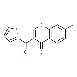 ChemSpider 2D Image | 4H-Chromen-4-one, 7-methyl-3-(2-thenoyl)- | C15H10O3S
