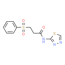 ChemSpider 2D Image | 3-(Phenylsulfonyl)-N-(1,3,4-thiadiazol-2-yl)propanamide | C11H11N3O3S2