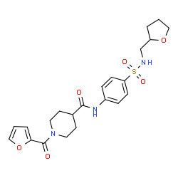 ChemSpider 2D Image | 1-(2-Furoyl)-N-{4-[(tetrahydro-2-furanylmethyl)sulfamoyl]phenyl}-4-piperidinecarboxamide | C22H27N3O6S