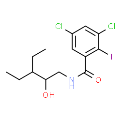ChemSpider 2D Image | 3,5-Dichloro-N-(3-ethyl-2-hydroxypentyl)-2-iodobenzamide | C14H18Cl2INO2