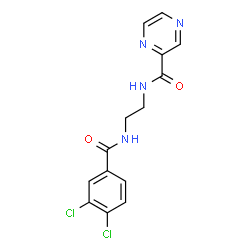ChemSpider 2D Image | N-{2-[(3,4-Dichlorobenzoyl)amino]ethyl}-2-pyrazinecarboxamide | C14H12Cl2N4O2