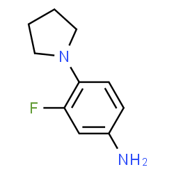 ChemSpider 2D Image | 3-Fluoro-4-(1-pyrrolidinyl)aniline | C10H13FN2