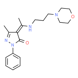 ChemSpider 2D Image | (4Z)-5-Methyl-4-(1-{[3-(4-morpholinyl)propyl]amino}ethylidene)-2-phenyl-2,4-dihydro-3H-pyrazol-3-one | C19H26N4O2