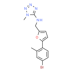 ChemSpider 2D Image | N-{[5-(4-Bromo-2-methylphenyl)-2-furyl]methyl}-1-methyl-1H-tetrazol-5-amine | C14H14BrN5O