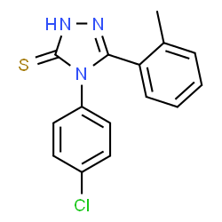 ChemSpider 2D Image | 4-(4-Chlorophenyl)-5-(2-methylphenyl)-2,4-dihydro-3H-1,2,4-triazole-3-thione | C15H12ClN3S