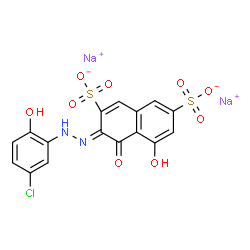 ChemSpider 2D Image | Disodium (3Z)-3-[(5-chloro-2-hydroxyphenyl)hydrazono]-5-hydroxy-4-oxo-3,4-dihydro-2,7-naphthalenedisulfonate | C16H9ClN2Na2O9S2