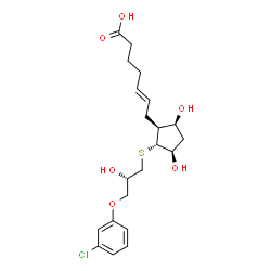 ChemSpider 2D Image | (5E)-7-[(1S,2R,3R,5S)-2-{[(2S)-3-(3-Chlorophenoxy)-2-hydroxypropyl]sulfanyl}-3,5-dihydroxycyclopentyl]-5-heptenoic acid | C21H29ClO6S