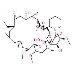 ChemSpider 2D Image | (1R,9S,12S,13S,14R,17S,21S,23S,24R,25S,27R)-12-{(1E)-1-[(1R,3R,4S)-4-Chloro-3-methoxycyclohexyl]-1-propen-2-yl}-17-ethyl-1,14-dihydroxy-23,25-dimethoxy-13,19,21,27-tetramethyl-11,28-dioxa-4-azatricycl
o[22.3.1.0~4,9~]octacos-18-ene-2,3,10,16-tetrone | C43H68ClNO11