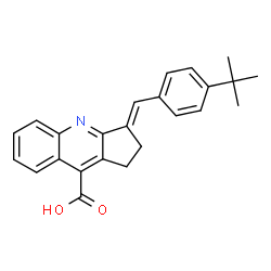 ChemSpider 2D Image | 3-(4-tert-Butyl-benzylidene)-2,3-dihydro-1H-cyclopenta[b]quinoline-9-carboxylic acid | C24H23NO2