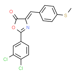 ChemSpider 2D Image | (4Z)-2-(3,4-Dichlorophenyl)-4-[4-(methylsulfanyl)benzylidene]-1,3-oxazol-5(4H)-one | C17H11Cl2NO2S