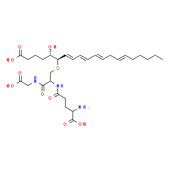 ChemSpider 2D Image | gamma-Glutamyl-S-[(4S,5R,6E,8E,10E,13E)-1-carboxy-4-hydroxy-6,8,10,13-nonadecatetraen-5-yl]cysteinylglycine | C30H47N3O9S