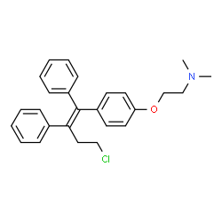 ChemSpider 2D Image | 2-{4-[(1E)-4-Chloro-1,2-diphenyl-1-buten-1-yl]phenoxy}-N,N-dimethylethanamine | C26H28ClNO