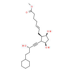 ChemSpider 2D Image | Methyl (5E)-7-{(1R,3R,5S)-2-[(3S)-5-cyclohexyl-3-hydroxy-1-pentyn-1-yl]-3,5-dihydroxycyclopentyl}-5-heptenoate | C24H38O5