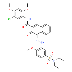 ChemSpider 2D Image | (4E)-N-(5-Chloro-2,4-dimethoxyphenyl)-4-{[5-(diethylsulfamoyl)-2-methoxyphenyl]hydrazono}-3-oxo-3,4-dihydro-2-naphthalenecarboxamide | C30H31ClN4O7S