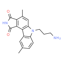 ChemSpider 2D Image | 6-(3-Aminopropyl)-4,9-dimethylpyrrolo[3,4-c]carbazole-1,3(2H,6H)-dione | C19H19N3O2