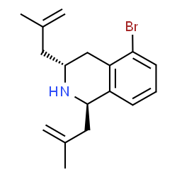 ChemSpider 2D Image | (1R,3R)-5-Bromo-1,3-bis(2-methyl-2-propen-1-yl)-1,2,3,4-tetrahydroisoquinoline | C17H22BrN