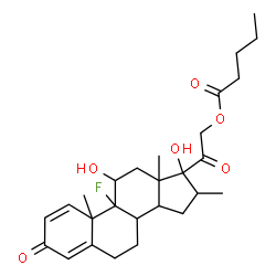 ChemSpider 2D Image | 9-Fluoro-11,17-dihydroxy-16-methyl-3,20-dioxopregna-1,4-dien-21-yl valerate | C27H37FO6
