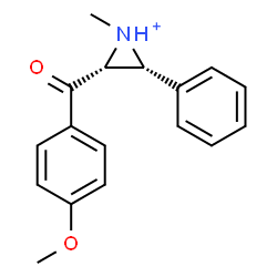 ChemSpider 2D Image | (2R,3R)-2-(4-Methoxybenzoyl)-1-methyl-3-phenylaziridinium | C17H18NO2