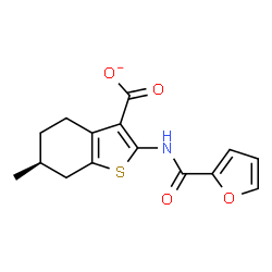 ChemSpider 2D Image | (6S)-2-(2-Furoylamino)-6-methyl-4,5,6,7-tetrahydro-1-benzothiophene-3-carboxylate | C15H14NO4S
