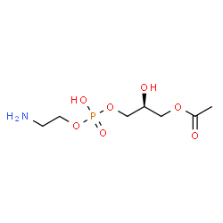 ChemSpider 2D Image | (2S)-3-{[(2-Aminoethoxy)(hydroxy)phosphoryl]oxy}-2-hydroxypropyl acetate | C7H16NO7P