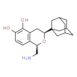 ChemSpider 2D Image | (1R,3S)-3-(adamantan-1-yl)-1-(aminomethyl)-3,4-dihydroisochromene-5,6-diol | C20H27NO3