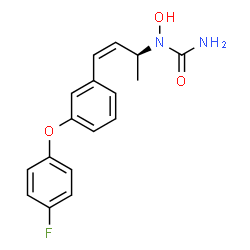 ChemSpider 2D Image | 1-{(2S,3Z)-4-[3-(4-Fluorophenoxy)phenyl]-3-buten-2-yl}-1-hydroxyurea | C17H17FN2O3