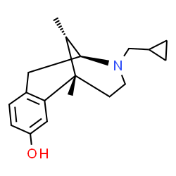 ChemSpider 2D Image | (2S,6S,11S)-3-(Cyclopropylmethyl)-1,2,3,4,5,6-hexahydro-6,11-dimethyl-2,6-methano-3-benzazocin-8-ol | C18H25NO