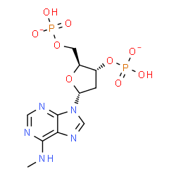 ChemSpider 2D Image | 9-[2-Deoxy-3,5-bis-O-(hydroxyphosphinato)-alpha-L-erythro-pentofuranosyl]-N-methyl-9H-purin-6-amine | C11H15N5O9P2