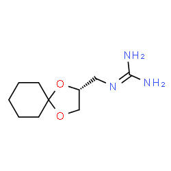 ChemSpider 2D Image | 2-[(2R)-1,4-Dioxaspiro[4.5]dec-2-ylmethyl]guanidine | C10H19N3O2