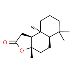 ChemSpider 2D Image | (3aS,5aR,9aS,9bS)-3a,6,6,9a-Tetramethyldecahydronaphtho[2,1-b]furan-2(1H)-one | C16H26O2